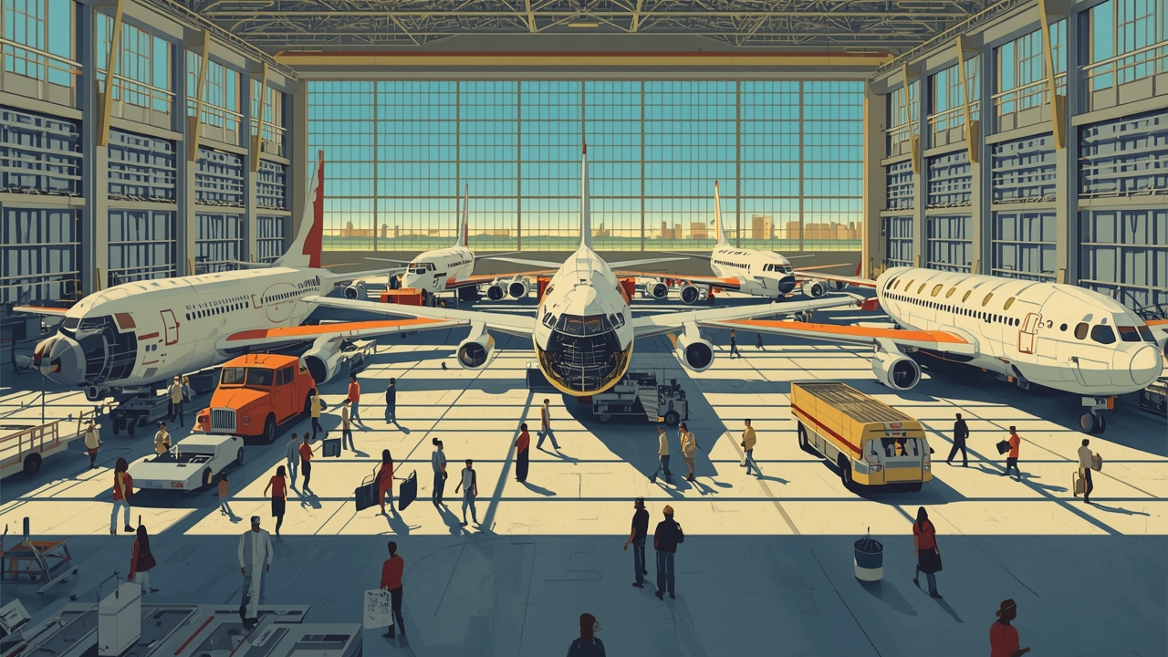 Airbus assembly line works to meet delivery target