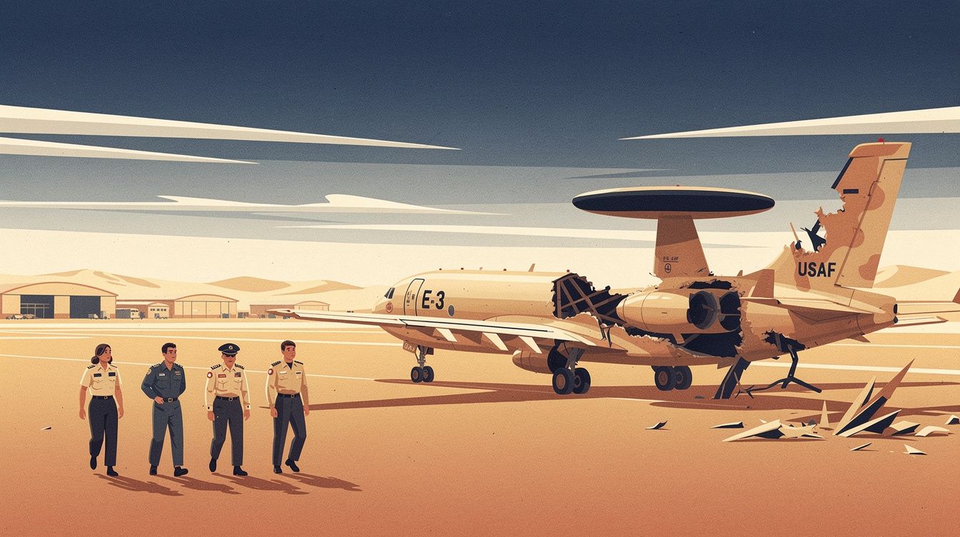 Damaged US radar plane spotted at Saudi air base