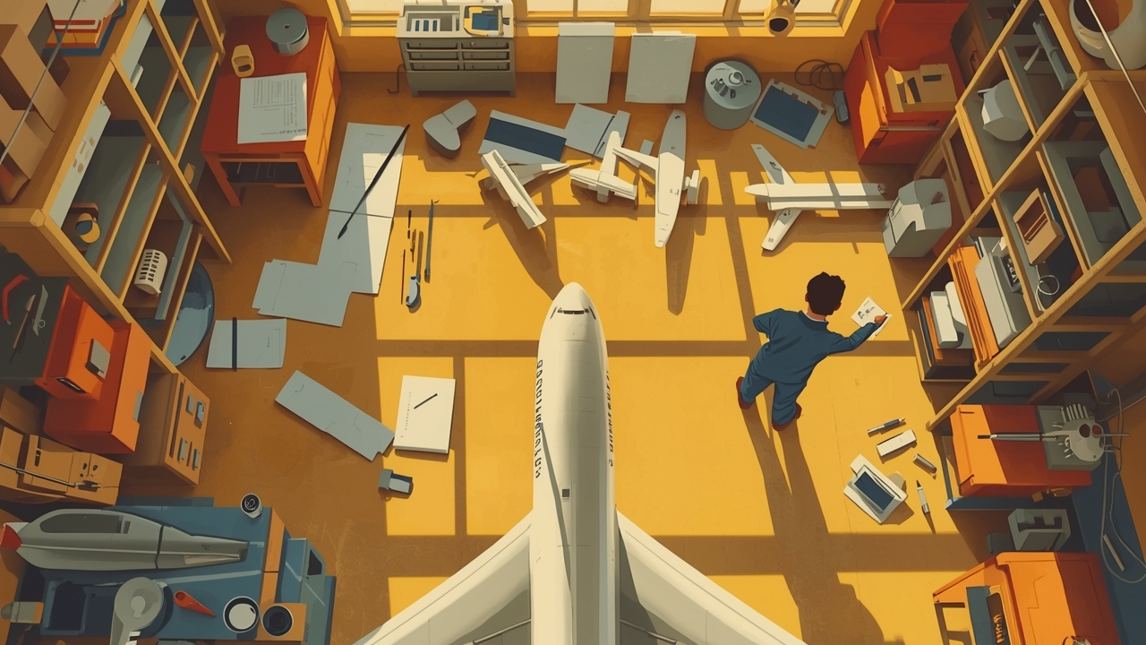 Model maker crafts tiny Lufthansa jet